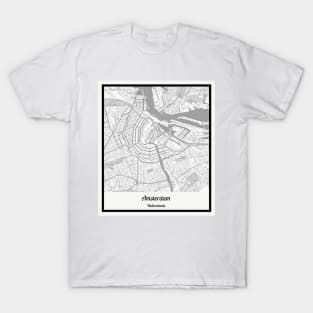 Map of Amsterdam - Netherlands T-Shirt